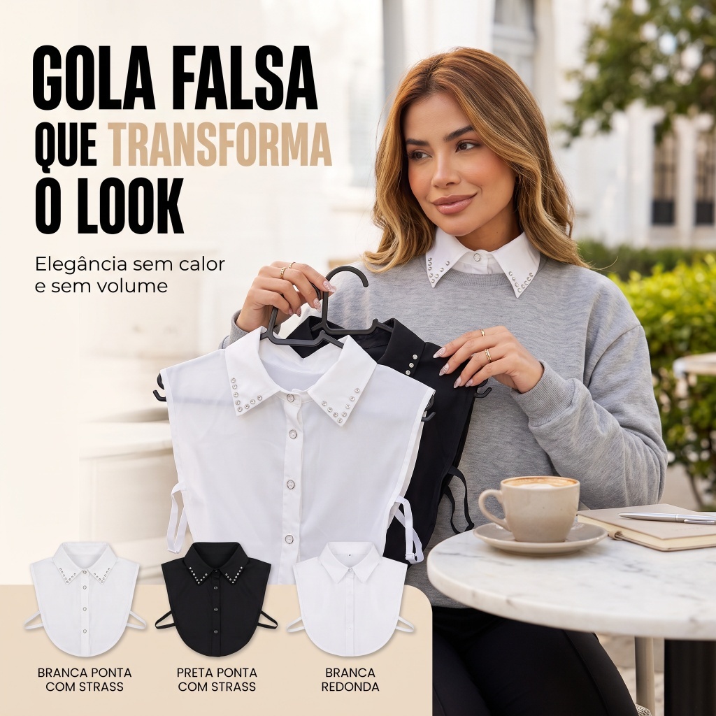Blusa De Colarinho Falso Acessórios De Roupa Vintage