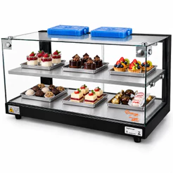 Vitrine fria para Doces Quadrada Beta 62cm Preta Dupla com 12 Gelo-X - Omega