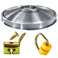 Kit Trilho Cortina Caminhão Cabine 7 Metros + 25 Suportes + 15 Rodilhos Corrediça Universal Acessórios Internos