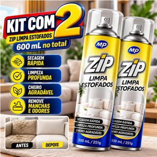 Kit 2 Spray Espuma Magica Limpa Estofados Zip Clean Remove Manchas Mau Cheiro Sofa Colchao Banco