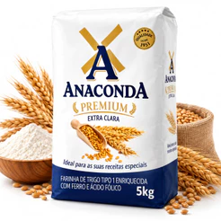 Farinha de Trigo Anaconda Premium 5kg - Maciez e Versatilidade para Pães e Bolos