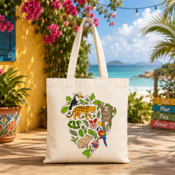 Ecobag Estampada Frase Divertida Bolsa Algodão Cru para Passeios