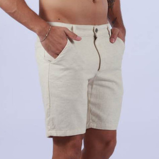 Bermuda Masculina Juruá Alfaiataria Textura - Algodão, Modal E Linho