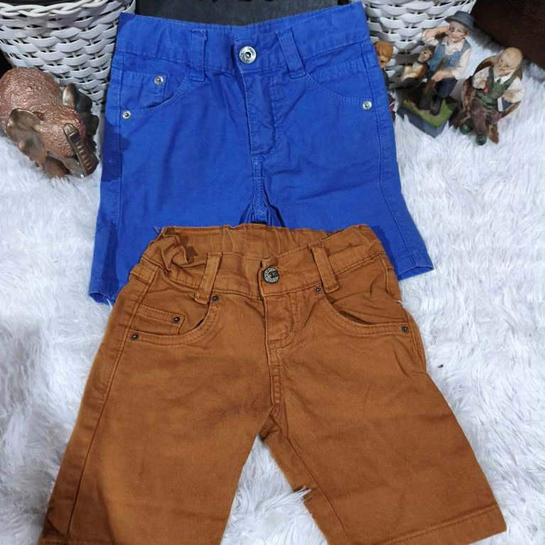 Kit (2) Duas Bermuda Infantil Masculina, (Caramelo Lycra + Azul ), Tam: 4, Marca: Bauerbauer1977