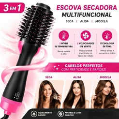 110V/220V Escova Secadora Alisador Elétrica Quente Cabelo Com 4 Em1 secar cabelo profissional