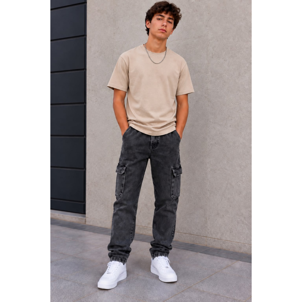 Calça Jogger Masculina Infantil Juvenil Cargo Lançamento Moda Adolescente Cordão e Elástico 10 ao 16 anos