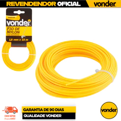 Fio Nylon Para Aparador Grama 15m Alta Resistência Corte Perfil Redondo Roçadeira ENVIO IMEDIATO