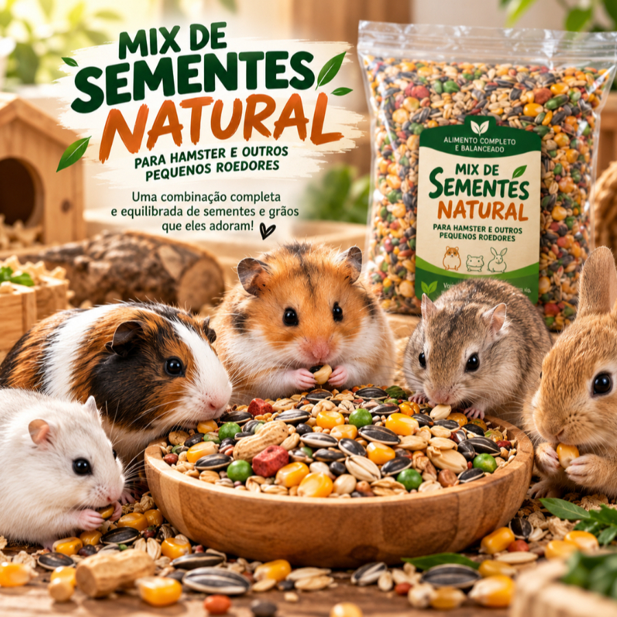 Mix Premium para Hamster e Pequenos Roedores | Sementes e Grãos Selecionados — imagem 2 de 2