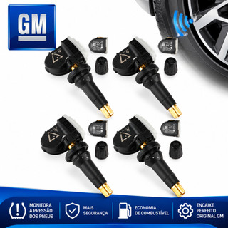 Kit Sensor Pressão Pneu Onix S-10 Cruze Tracker Spin Gm 4 Un