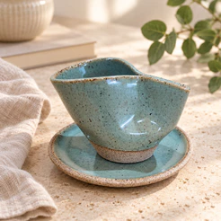 Xícara Andorinha Verde 110ml para Café Passado ou Espresso, Mesa Posta e Cantinho do Café Home Decor