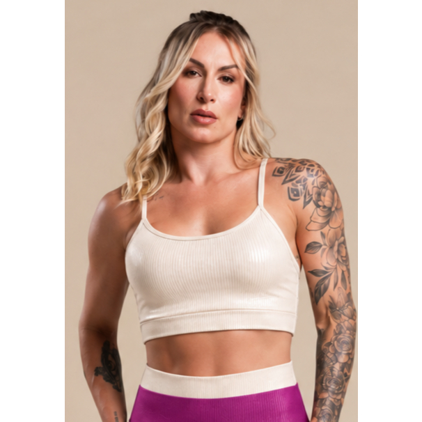 Top Fitness Feminino Cropped Alcinha Tecido Canelado Academia Treino F7 NEW STYLE
