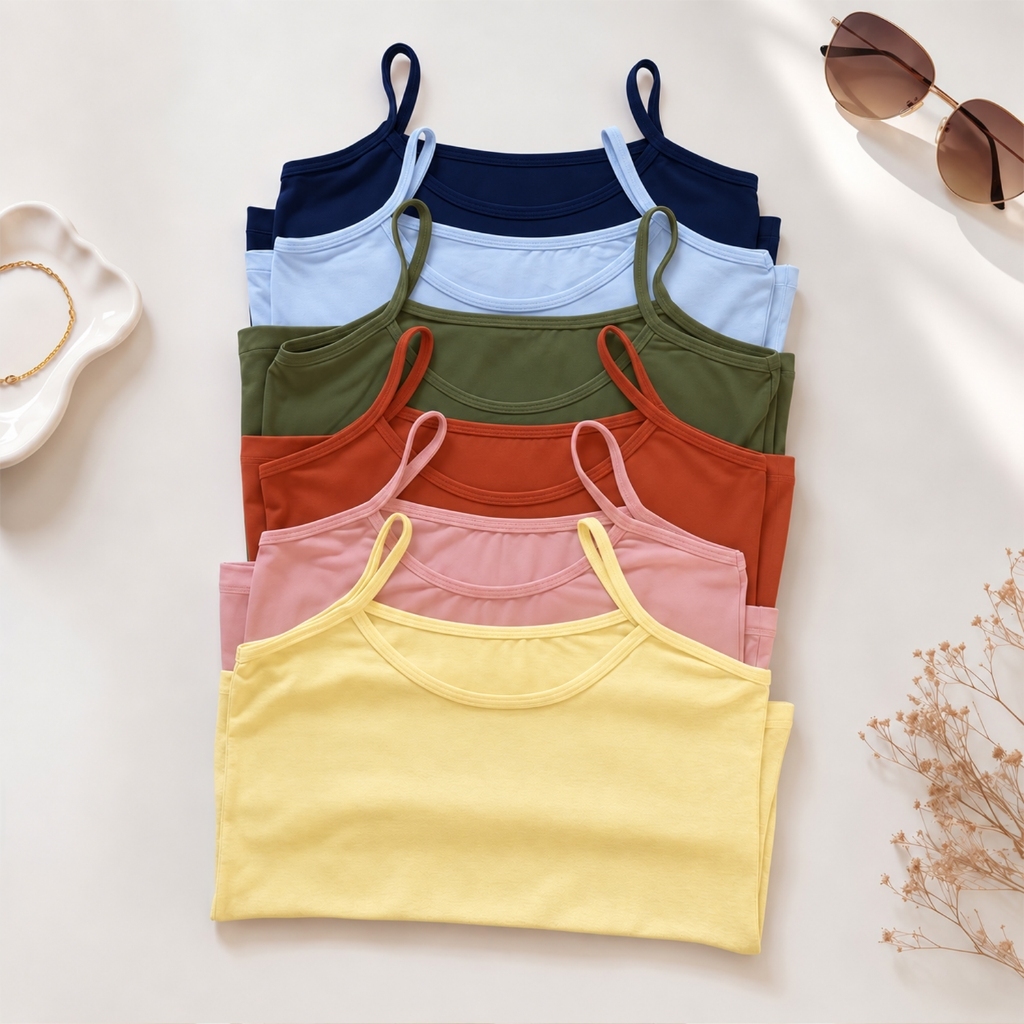 KIT 2 Regatas Femininas de Alcinha em Viscolycra 96% Viscose 4% Elastano Blusa Regata Alça Fina