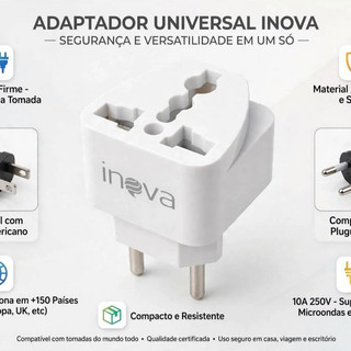 Adaptador Tomada Universal Padrão Europeu Uk Para Brasil