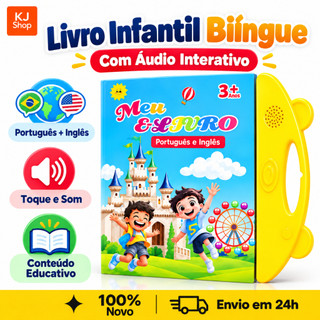 Livro Infantil Bilíngue Português Inglês Livro Interativo com Som Toque Inteligente Educa…