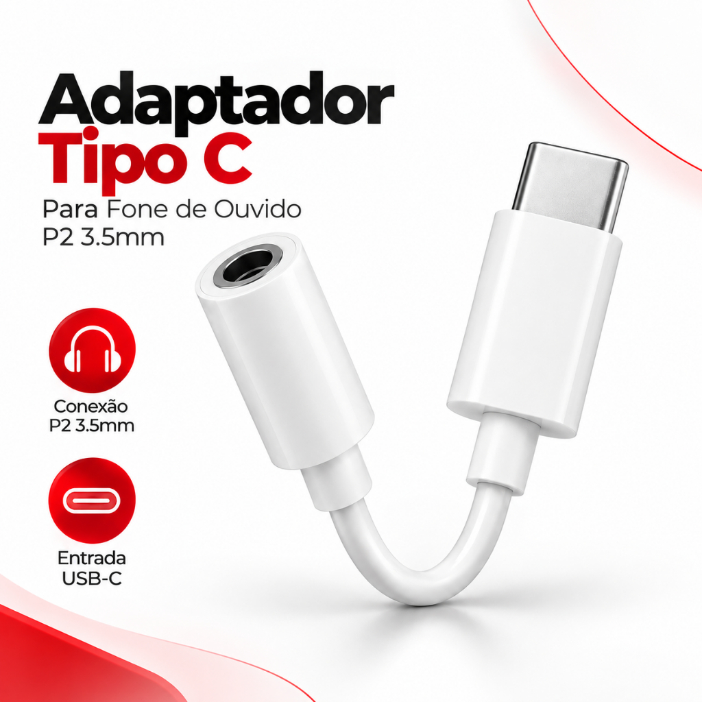 Adaptador Cabo Tipo C Usb-C Para Fone Ouvido P2 P3 3.5mm H'Maston