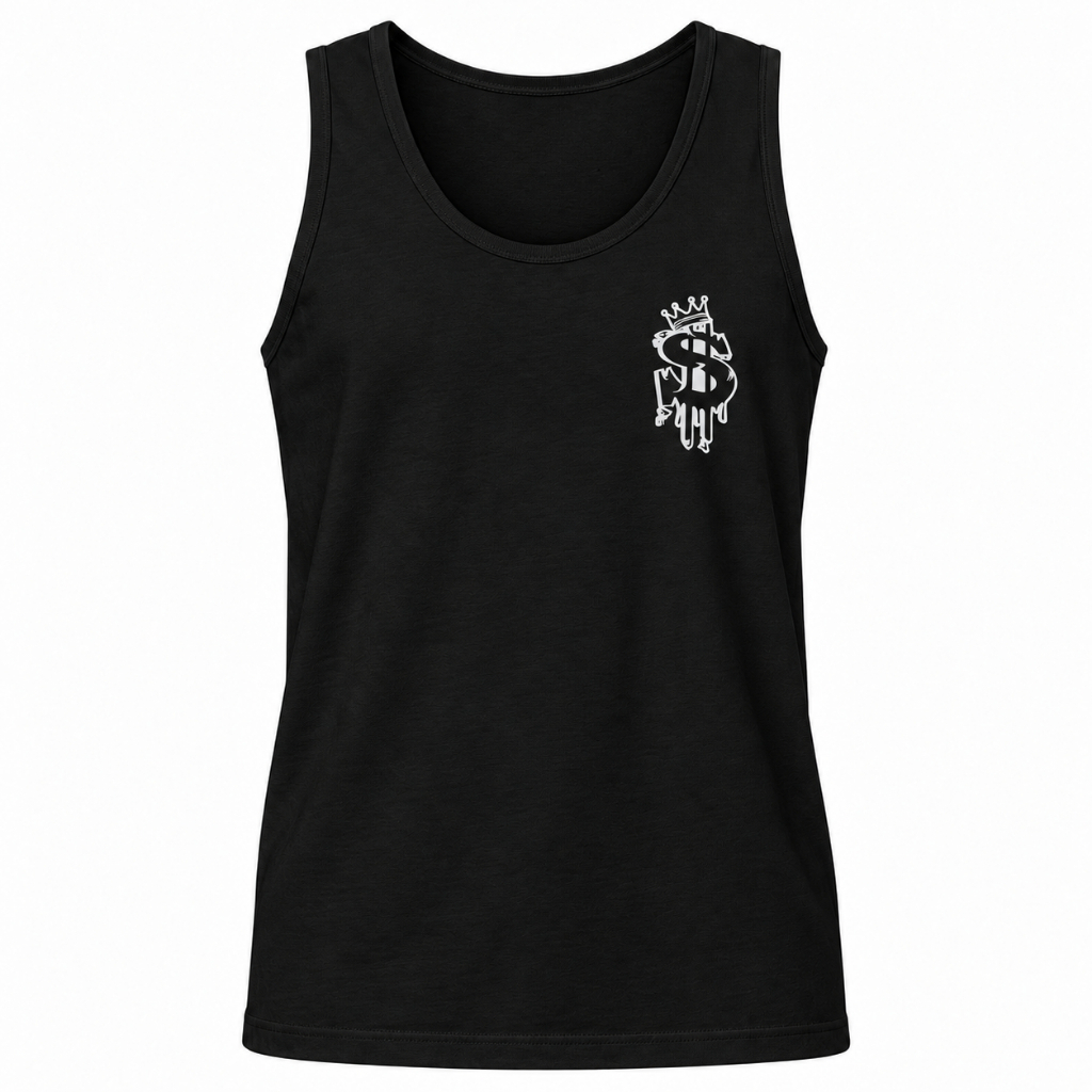 Regata Masculina Estampada Dollar Coroa Academia Treino Algodão Casual Streetwear Verão Camiseta Sem Manga  CV-221