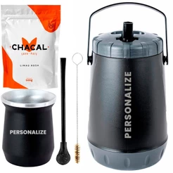 Kit Tereré Garrafa 2,5L Térmica Copo Cuia Bomba Epoxi Erva PERSONALIZE
