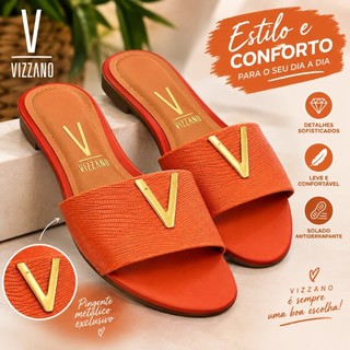 Sandália Rasteira Feminina Vizzano RV6448 Casual Confortável Moda Verão Original Envio Imediato