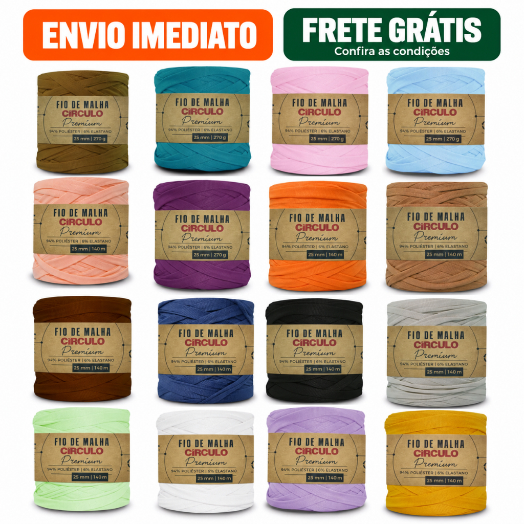 Fio de Malha Circulo Premium Para Crochê Artesanato Escolha Sua Cor Pronta Entrega
