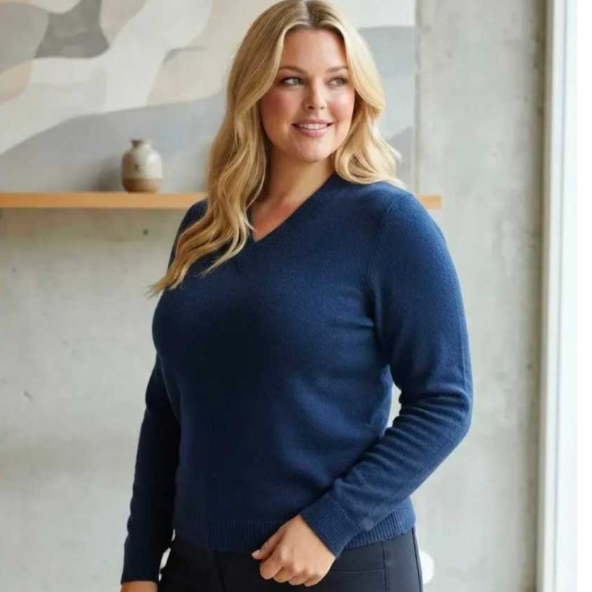 Blusa Feminina de Frio Tamanho Grande | Suéter de Trico Tamanho Grande