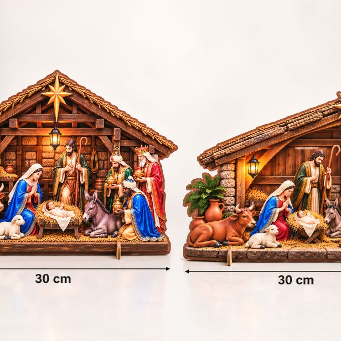 Presépio De Natal Nascimento Cristo Manjedoura Decoração Enfeite Natalino Mdf