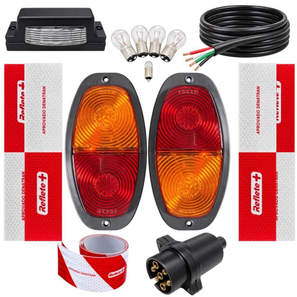 Kit Elétrico Para Reboque / Carretinha/ C/faixas Refletivas