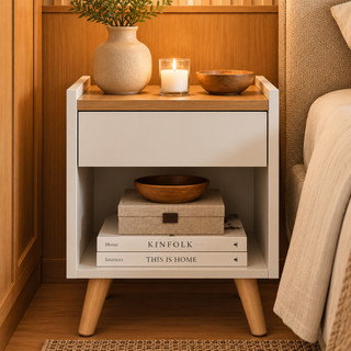 Mesa de Cabeceira Criado Para Quarto Organizador Moderno Retrô Luxo Easy Premium ByHouse