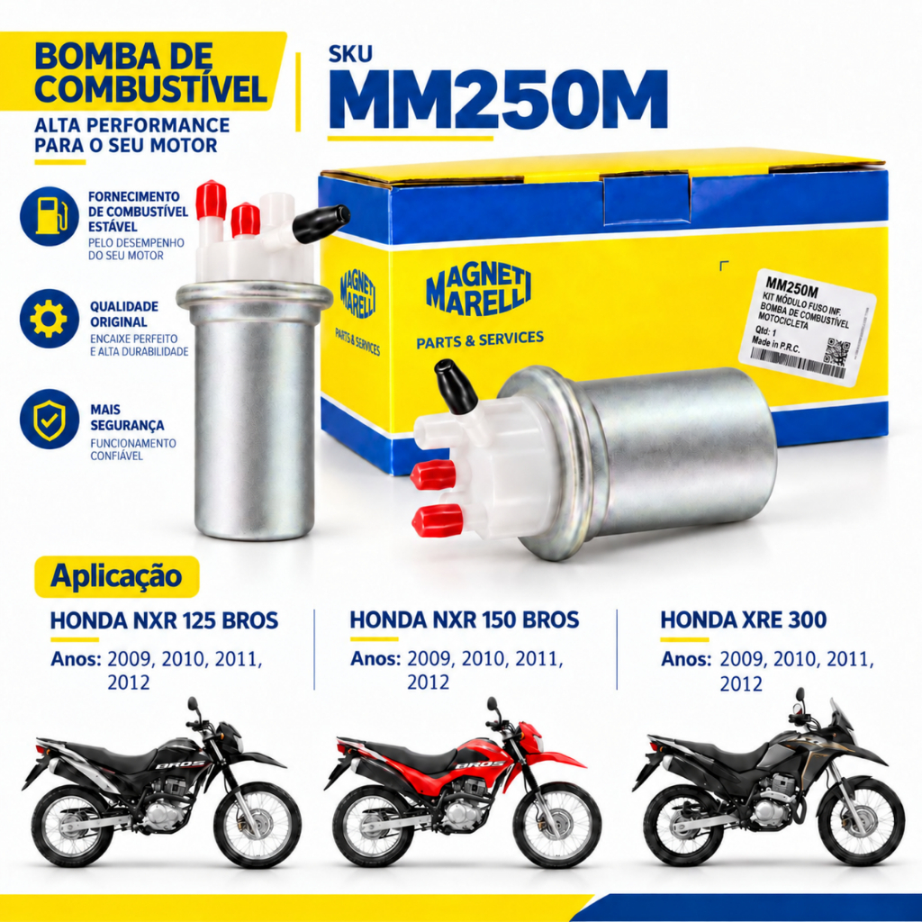 Bomba Combustível Gasolina Honda XRE 300 Nxr 125 Nxr 150 Xre 300 2009 A 2012 ORIGINAL MAGNETI MARELI