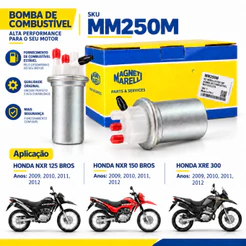 Bomba Combustível Gasolina Honda XRE 300 Nxr 125 Nxr 150 Xre 300 2009 A 2012 ORIGINAL MAGNETI MARELI