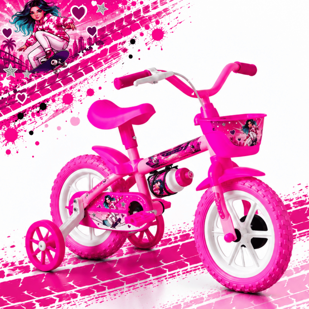 Bicicleta Infantil Aro 12 Rodinhas Cestinha e Rodinha Segura Resistente para Crianças · foto 2