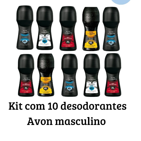 Kit 10 Desodorante roll-on sortidos Avon Masculino ou Feminino