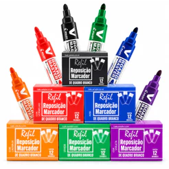 Kit 72 Recargas para marcador de lousa E 6 Pincéis Pilot Board Master Para Quadro Branco
