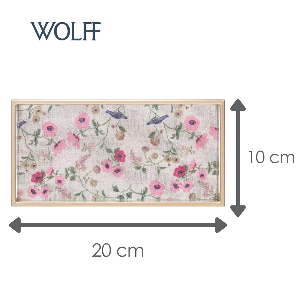 Bandeja Decorativa Blossom Garden 20cm Dourada Metal Wolff para Perfumes Cosméticos Joias Acessórios Mesa Aparador Casa · foto 2