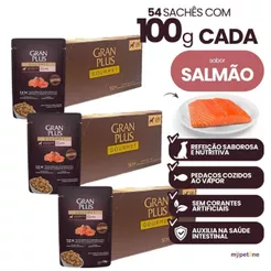 Ração Úmida Sachê Granplus Salmão Cães Adultos Caixa 100g Com 18, 32, 54 Ou 72