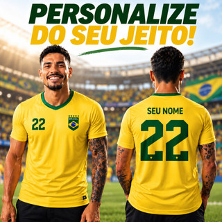 Camiseta Personalizada 100% Algodão Premium Sua Logo Foto Frase Estampa DTF Alta Definição Unissex