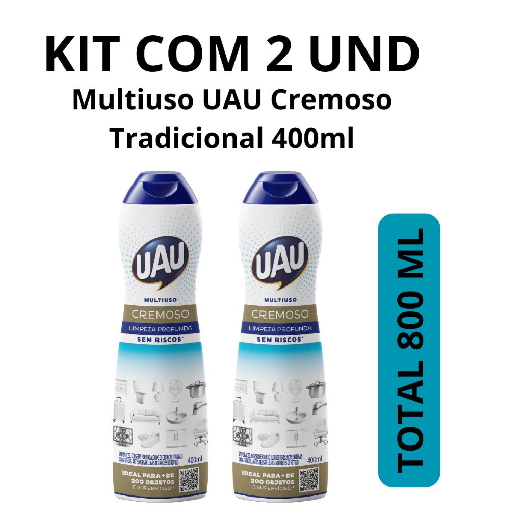 Imagem Kit UAU com 2un Multiuso UAU Cremoso Tradicional 400ml