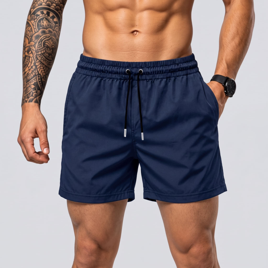 Short Masculino Tactel com Elastano Bermuda Mauricinho Liso Praia Academia Treino Verão com Bolso