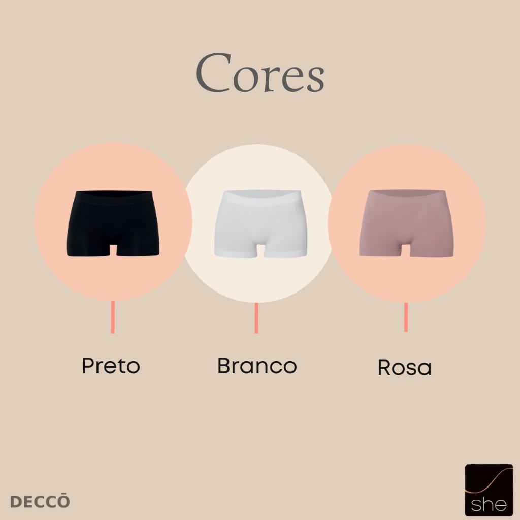 Calcinha Boyshort Feminina She Microfibra Sem Costura Confortável Anatômica Original — imagem 2 de 2