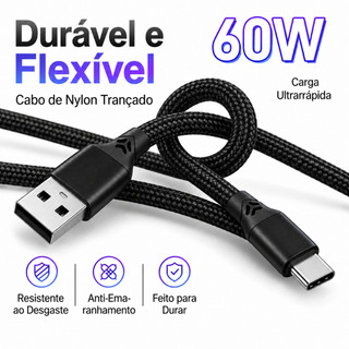 Cabo Carregador Rápido Turbo USB Tipo C Para Android Galaxy iPhone Moto G Carregamento 1 Metro