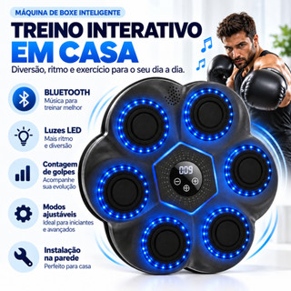 Máquina Inteligente de Boxe Soco Música Bluetooth Anti Estresse