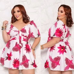 Vestido Macaquinho Feminino Midsize e Plus Size