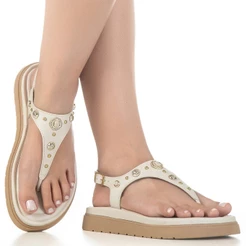 Papete Feminina Tira T Flatform Solado Tratorado Apliques Metálicos Fivela Ajustável Isadora GiGiL