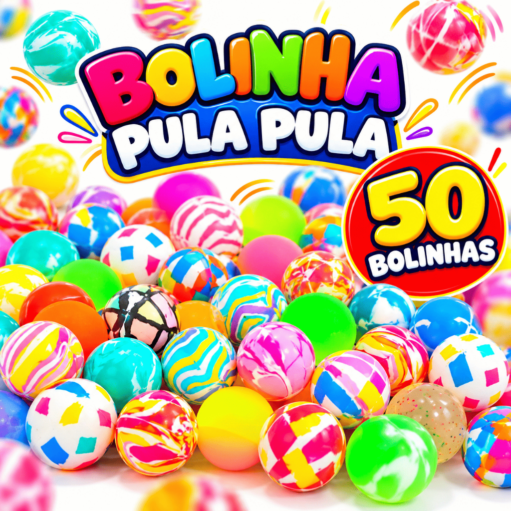 Kit 50 Bolinha Pula Pula Colorida Especial 27mm Máquina Festa Infantil, Brinquedo e Pets Lembracinha