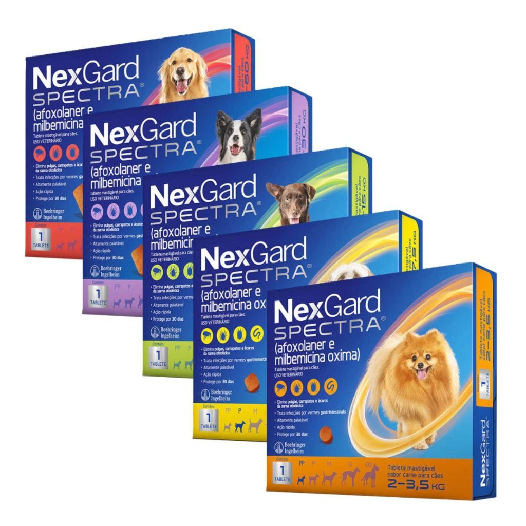 Nexgard Spectra Cães de 2kg a 60kg Antipulgas e Carrapatos Com 1 Tablete