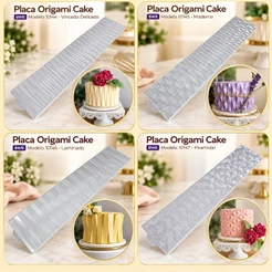 Placas Textura BWB Texturizar Bolos Origami Cake 12 modelos(CHOCO)
