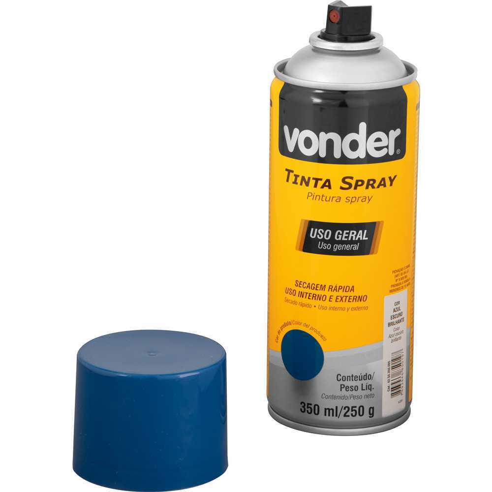 Tinta Acrílica Spray Azul Escuro 350ml Secagem Rápida Vonder — imagem 2 de 2