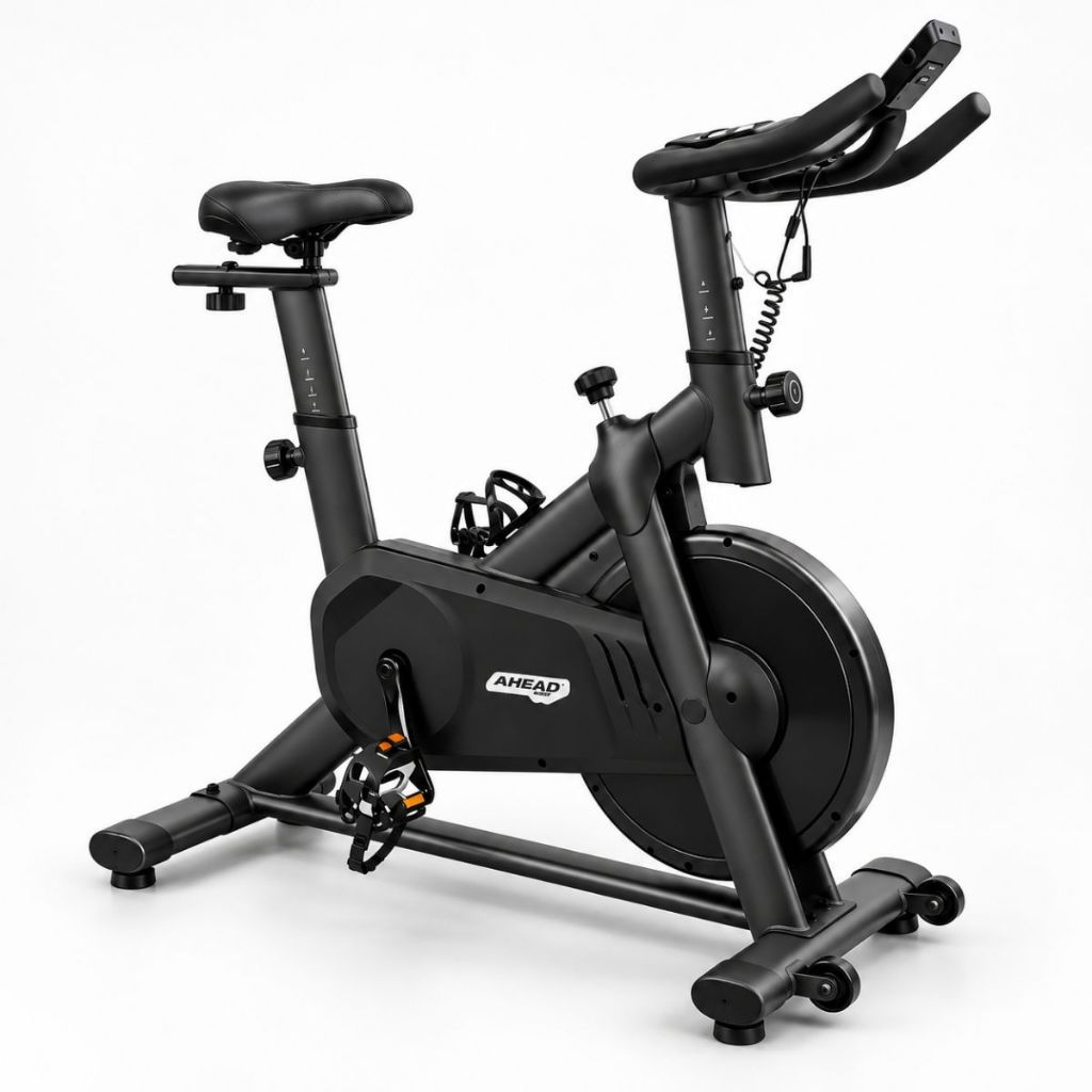 Bicicleta Spinning Ahead Sports 150kg 6kg Inércia Belt Drive Sem Tomada