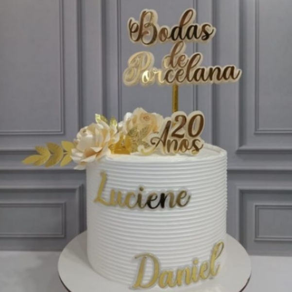 topo bodas de porcelana com nome personalizado,
