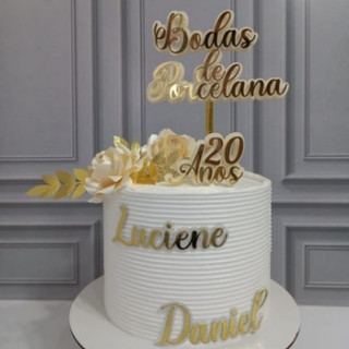 topo bodas de porcelana com nome personalizado,