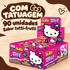 Chiclete Hello Kitty Tutti Frutti C/90 Unidades Buzzy Riclan